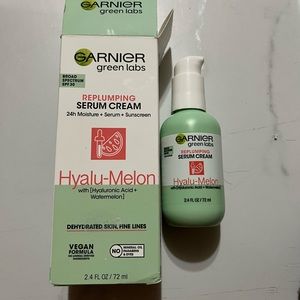 Garnier Green Labs Hyalu Melon Replumping Serum Cream Dehydrated Skin 2.4OZ
